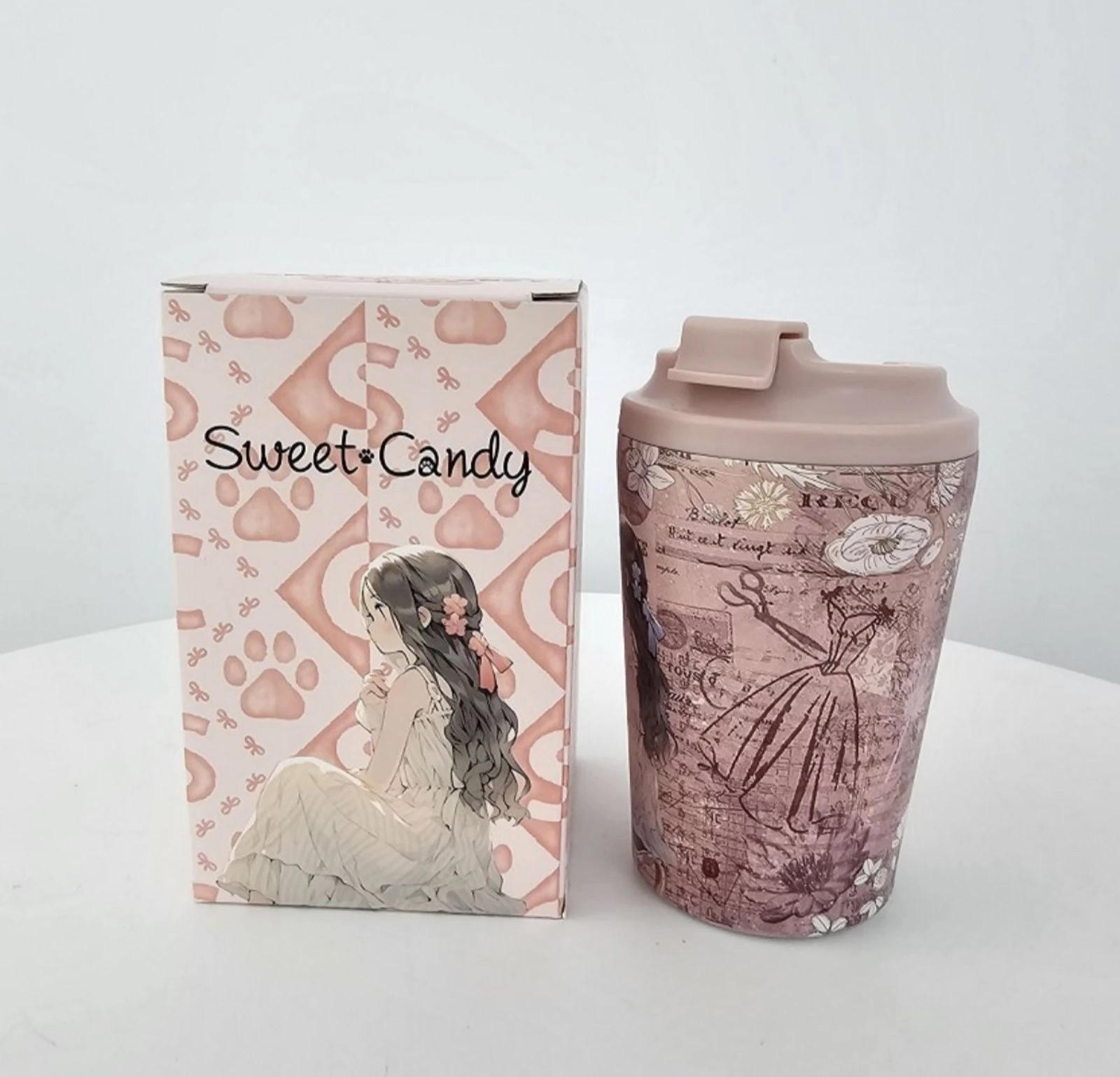 Sweet Candy pink travel thermos mug – photo 2
